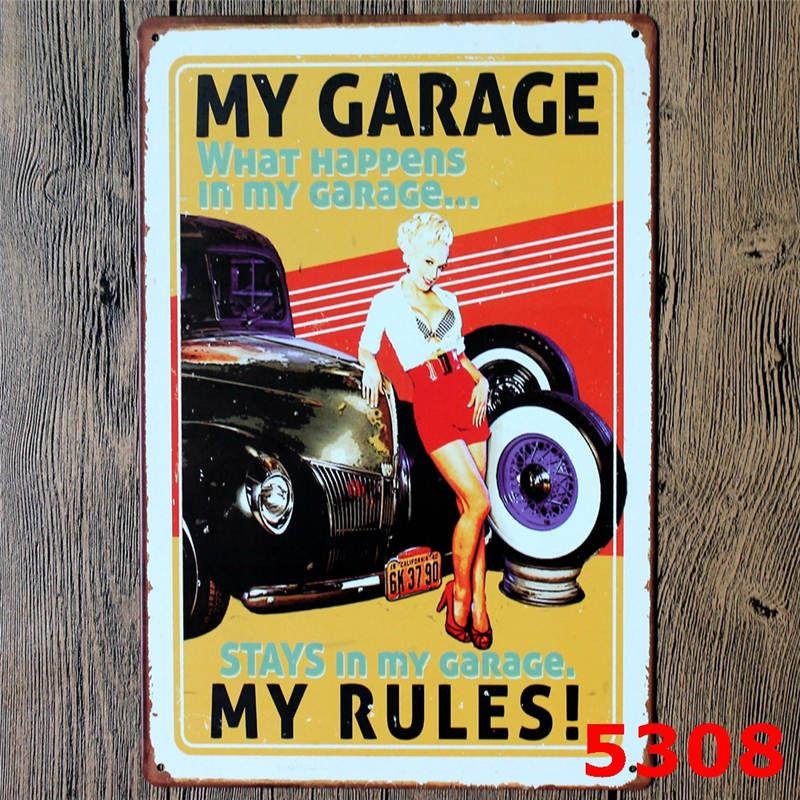 My Garage My Rules Wall Painting, Tin Sign, Pub, Club, Gallery Poster Tips, Vintage Plaque, Home Decor Plate, Mix Order, A560