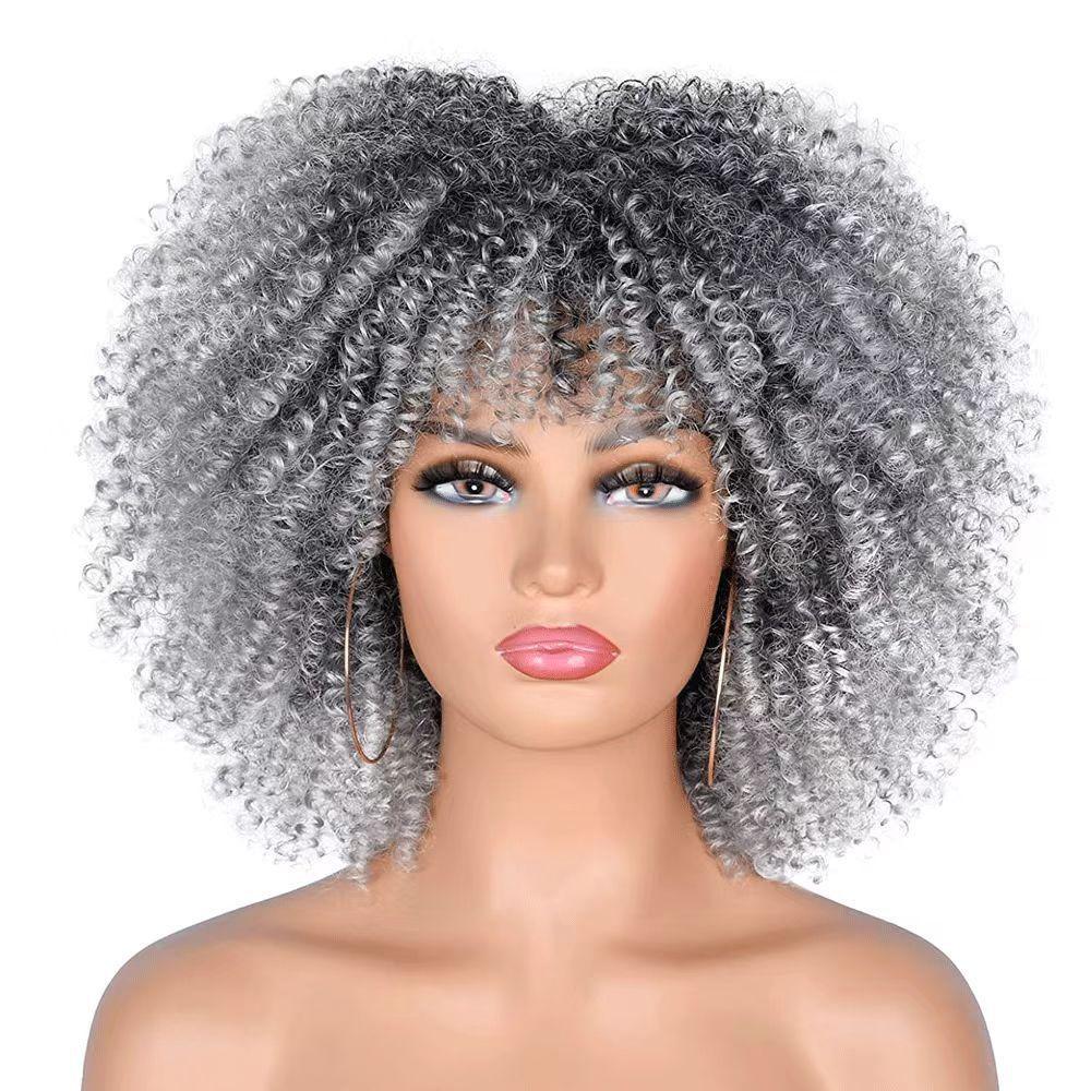 More Than 30 Types Of Micro Rolled European American Explosive Hair Wigs Covers African Small Rolls Fluffy Short Curly Kinky High-temperature Silk