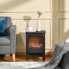 LED Electric Fireplace Freestanding Fireplace with Flame Effect 900/1800W Black