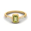 0.82 Ctw Emerald Cut Peridot 925 Sterling Silver Gold Vermeil Solitaire Women Engagement Ring