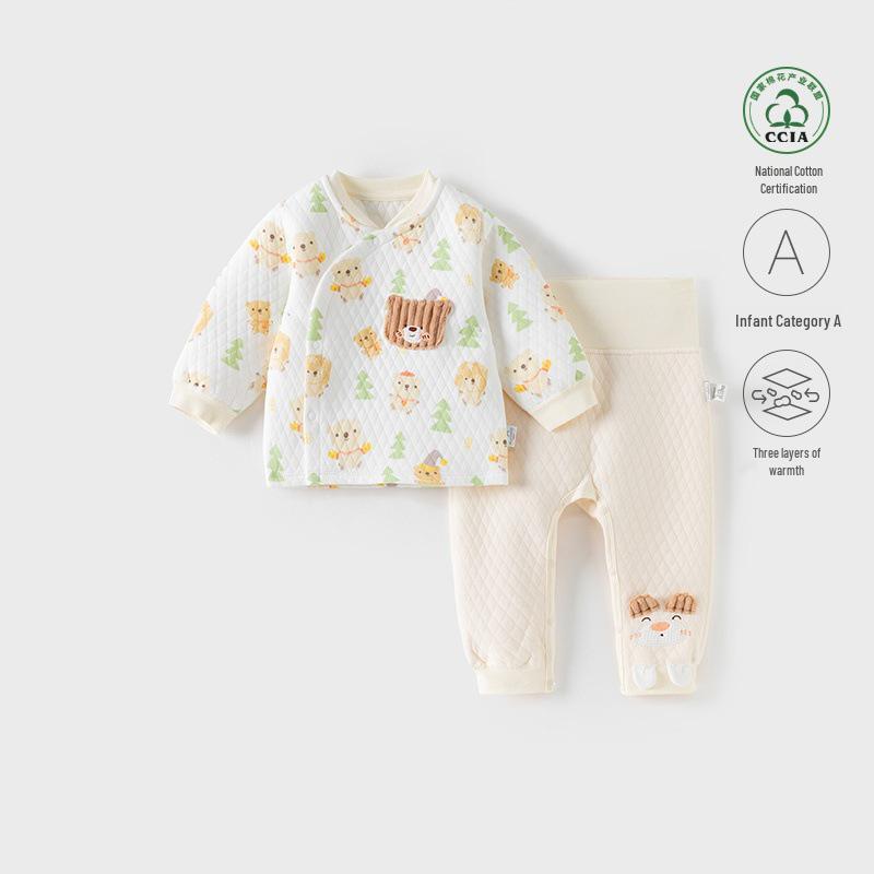 

Детский термокомплект: Двухслойный комплект из двух частей с высокой талией для мальчиков и девочек. Уютная одежда для осени/зимы. 73 cm молочный белый