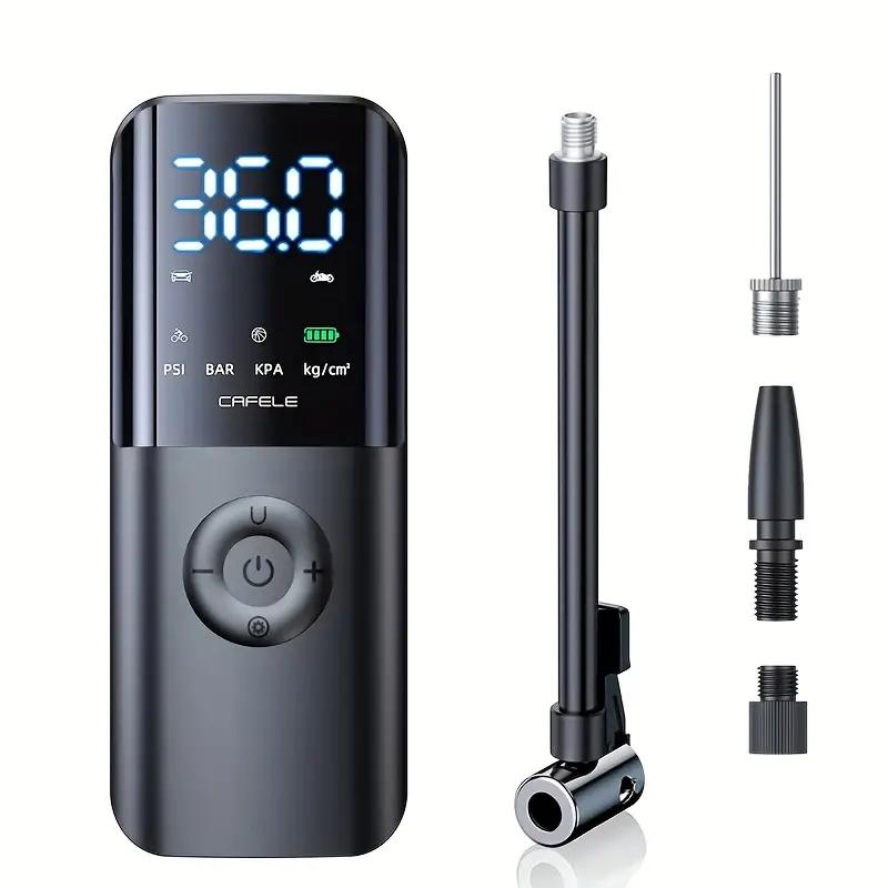 

Автомобильный беспроводной воздушный насос портативный автомобильный шиномонтажный автоматический электронный насос высокого давления с фонариком 4000 мАч 150PSI Air Compresso чёрный