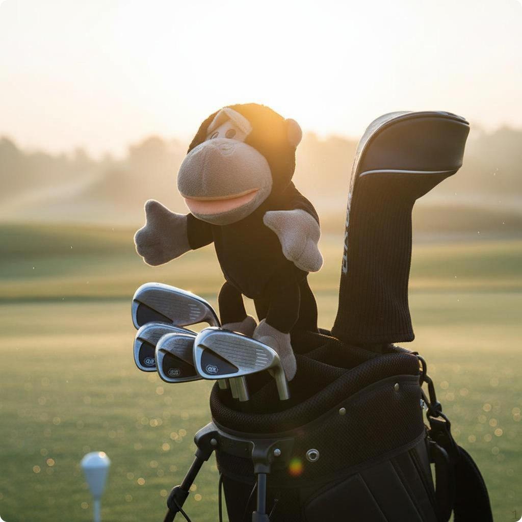 Copritesta da Golf a Fumetti Morbido Copri Mazza Animale di Peluche Protettivo