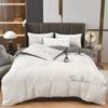 Solid Color Embroidery Simple Grinding Four-piece Set European Solid Color Embroidery Quilt Cover Bed Sheet Bedding