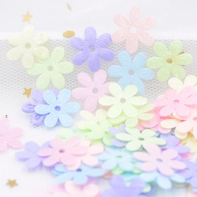 400Pcs Mix Cloth Fabric Patches Spring Flower Appliques for Girl's Clothes Craft Sewing Supplies, DIY Clips Bow, Card Making