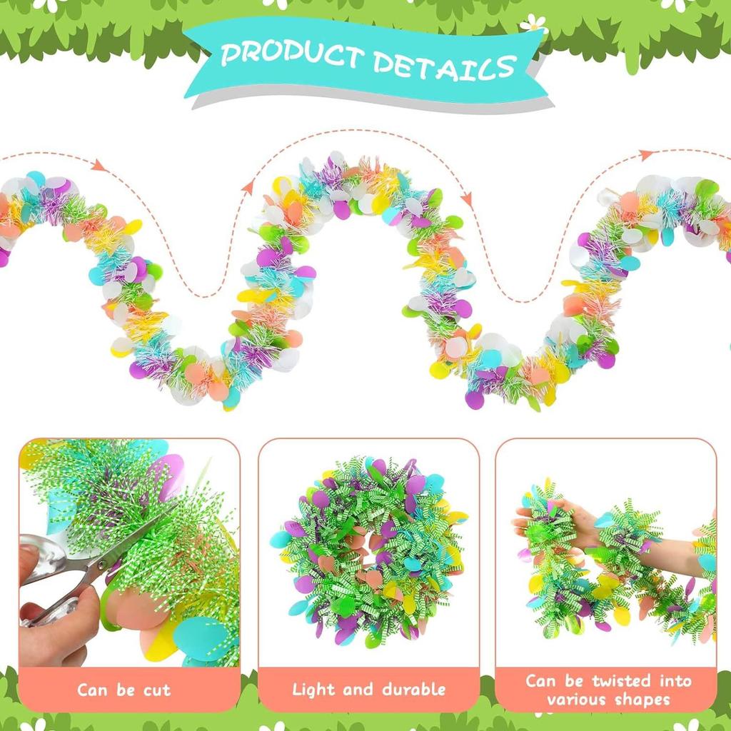 2M Easter Stripe Color Strip DIY Wreath Craft Decoration Birthday Ribbon Hanging Decoration Children's Gift Home Party tools