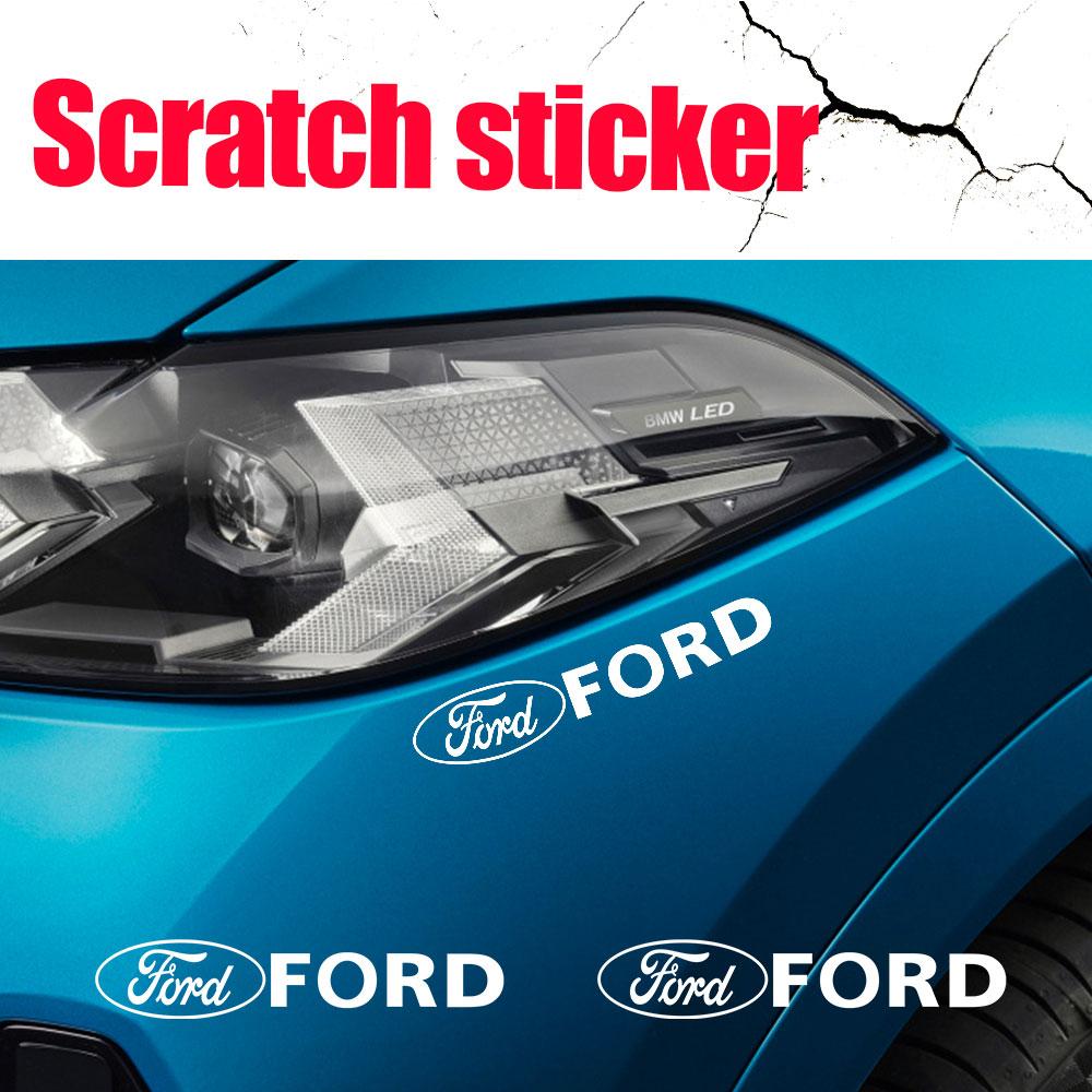 4pcs PVC Car Emblem Stickers Body Trunk Badge Decoration Decals Accessories For Ford Mustang Focus Fiesta Shelby GT350 Kuga Edge APR1