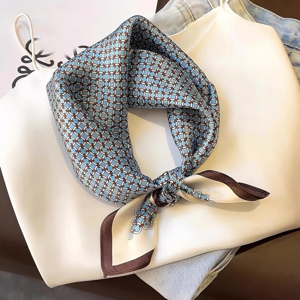 High-End Retro Korean-Style Silk Square Scarf: Versatile Fashion Accessory for Women