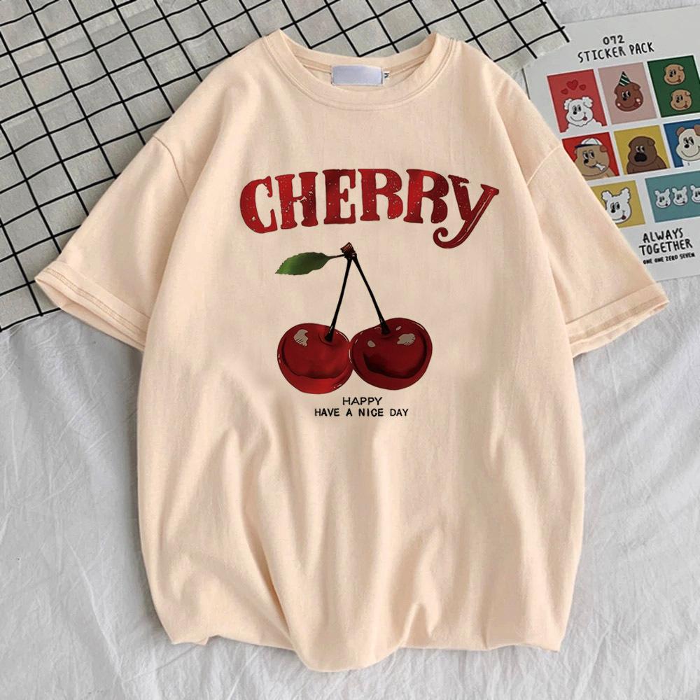Cherry t-shirt female Graphic Trendy 2000s hip hop Classic Digital t shirt Psychedelic Comfortable kawaii Classic Trendy