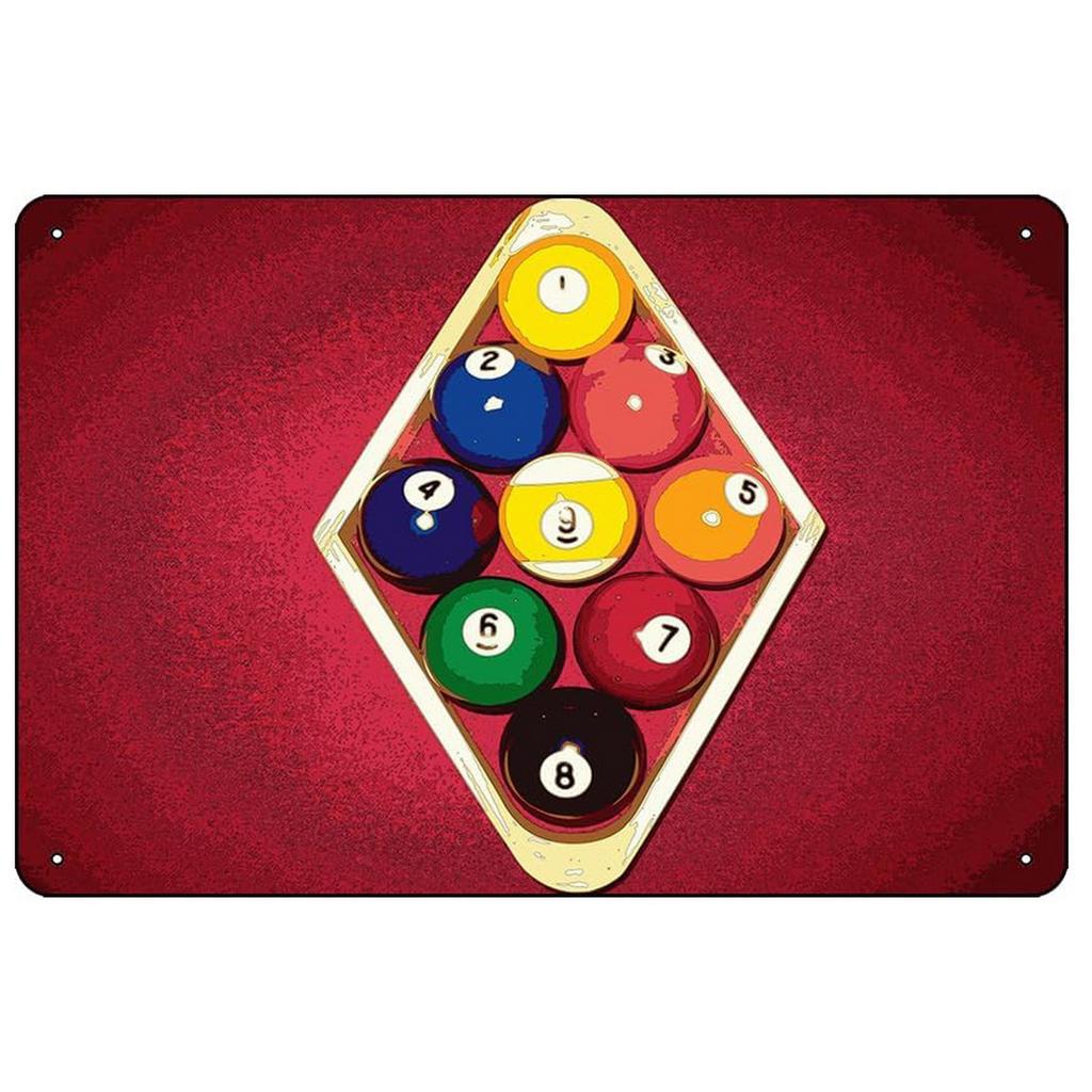 Billiards Metal Tin Signs Snooker Wall Art Posters Plaque Sign Vintage Iron Painting Decoration for Home Cafe Game Room Club Bar