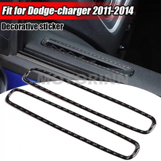 Door Side Air Vent Outlet Cover Trim for 11~14 Dodge Charger Real Carbon Fiber