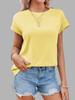 Women's Loose Basic Cap Sleeve T-Shirt Crew Neck Figure Friendly Summer Casual Top