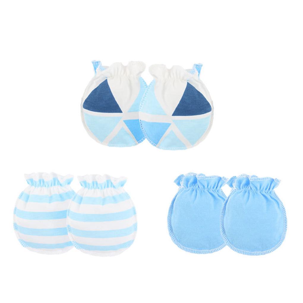 3 Pair Baby Gloves Anti Scratch Face Hand Guards Protection Soft Newborn Mittens
