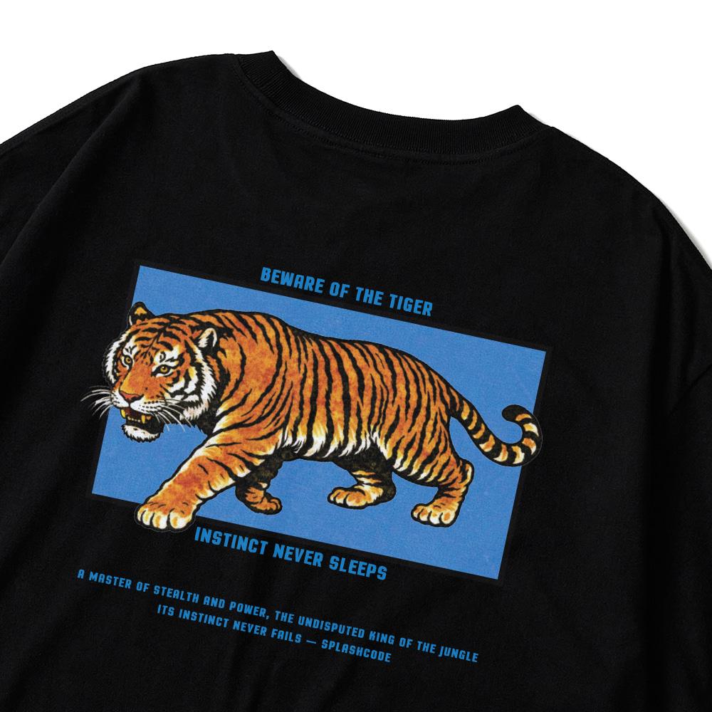 Seupeullaesikodeu Short Sleeve T-Shirt Black - Tiger (Beware Of The Tiger)