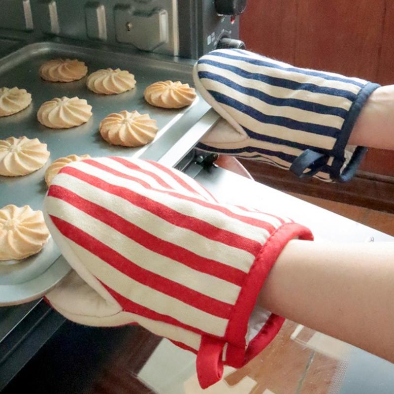 Japanische Ofenhandschuhe aus Baumwolle, hitzebeständige Küchenhandschuhe zum Backen, Grillen und Kochen (1 Paar)