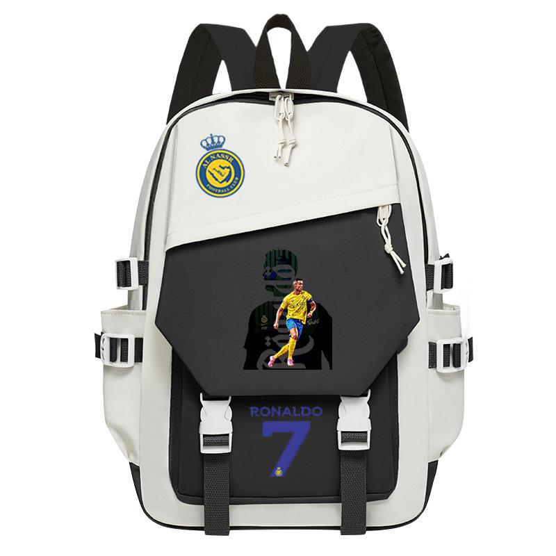 Football Star Ronaldo Surrounding Cr7 Printing Student Schoolbag Trend Backpack To Reduce The Burden And Large Capacity
