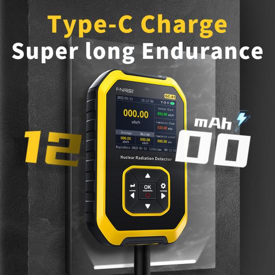 

Радиоактивный монитор, удобное испытательное оборудование, дозиметр с батарейным питанием, цифровой большой экран, детектор вредных радиоактивных веществ, дозиметр