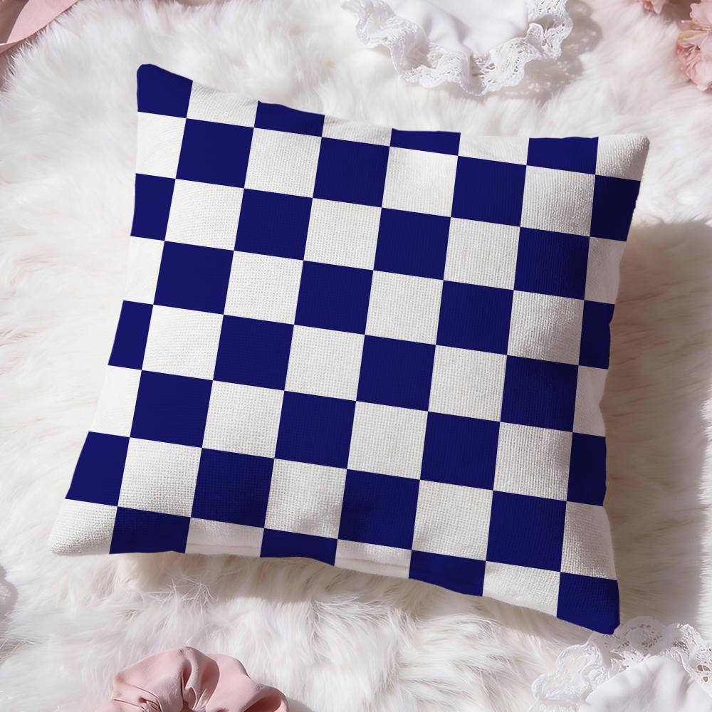 Checkerboard Cushion Cover Premium Comfort Reversible Pillow Cove Two in One Design for Any Room Car Interior