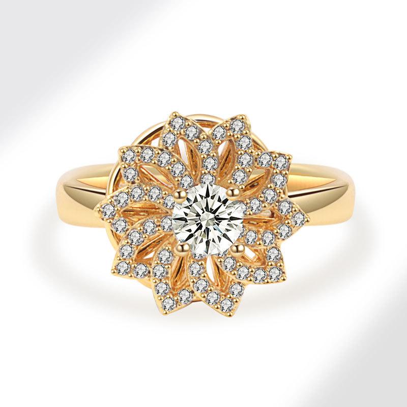 Luxury Minimalist Spinning Adjustable Open Ring For Women High End Fashion Jewelry Statement Band