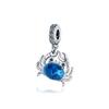 New Blue Fish Dangle Dolphin Whale Shell Starfish Squid Ocean Charm Copperbead Fit Original Bracelet Diy Jewelry
