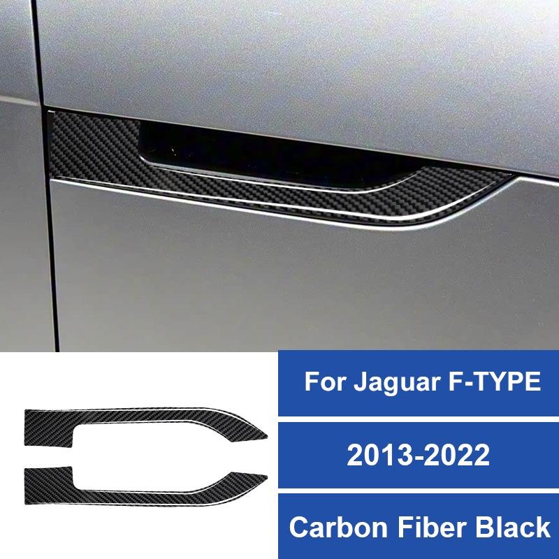 2PCS Real Carbon Fiber Car Side Fender Air Outlet Decoration Sticker For Jaguar F-Type 2013-2022 Car Exterior Accessories