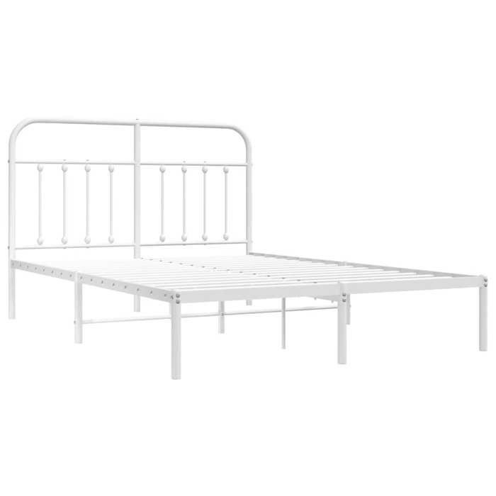 VidaXL Metal Bed Frame with White Headboard 140x200 Cm 352628