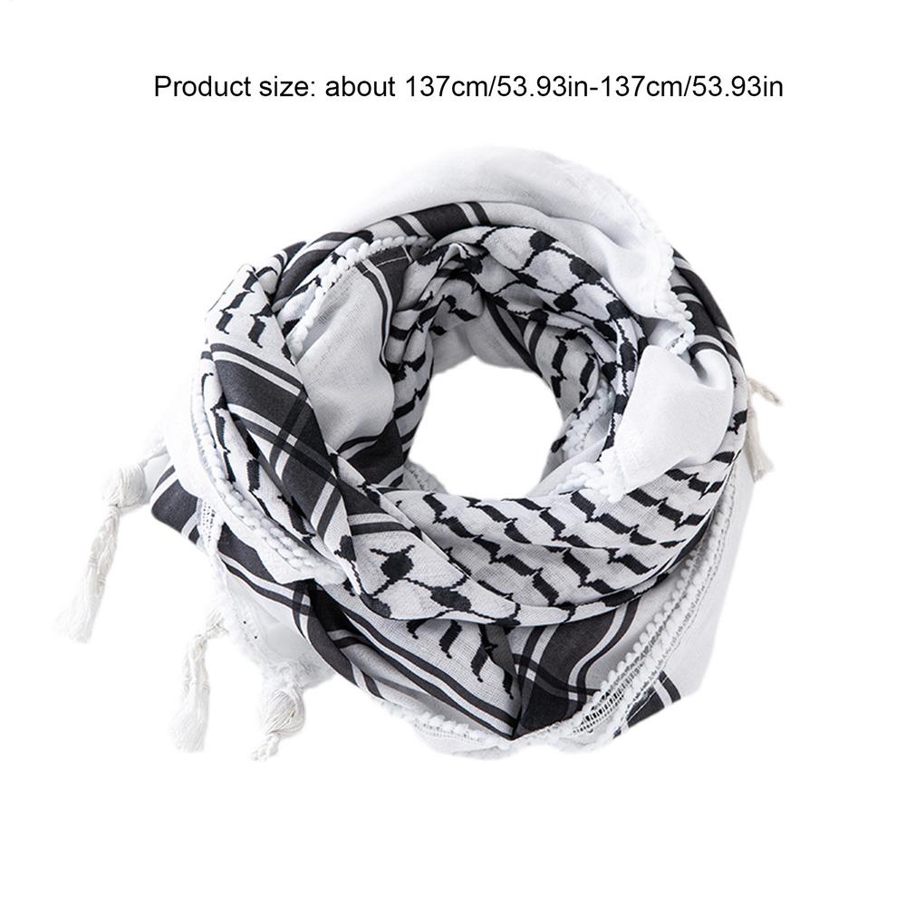 Арабский шарф Аутентичная Хирбави Кеффия 54x54 дюйма Мягкий палестинский платок Арабская кеффия Бандана для головы шеи Мужчины Женщины