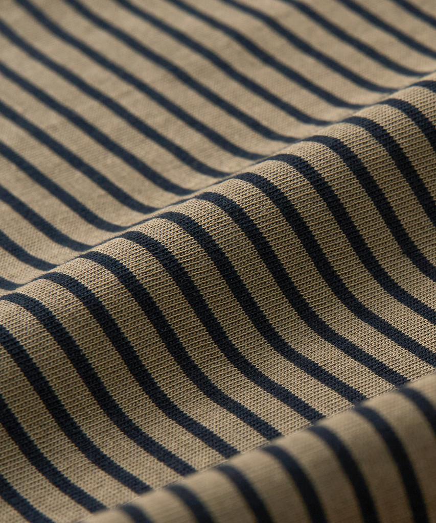 EXCONTAINER Pigment Dyed Stripe Half T-Shirt (Deep Beige)