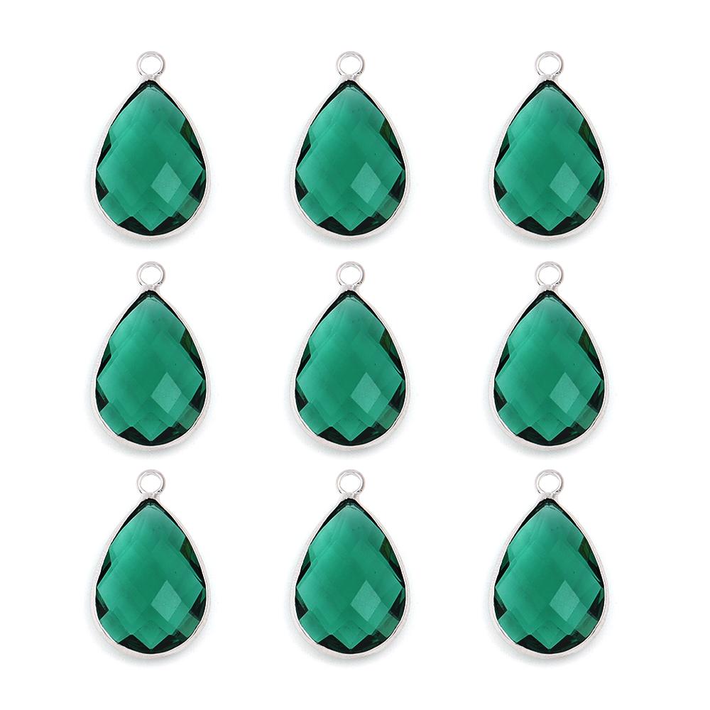 6Pcs Glass Droplet Shape Pendant with Gold Border High Quality Pendant For DIY Necklace Earrings Jewelry Accessories Supplies