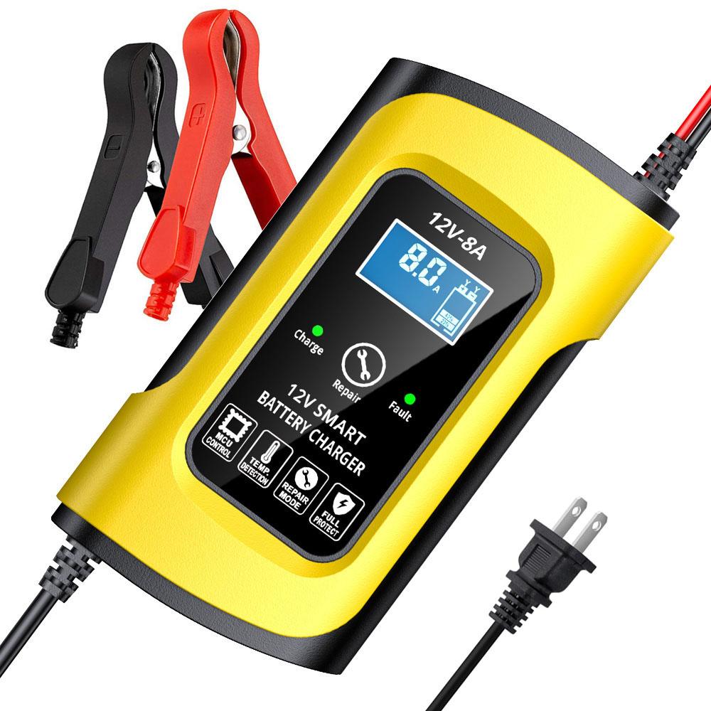

Автомобильные зарядные устройства 12V8A интеллектуальное импульсное ремонтное зарядное устройство автомобильный аккумулятор Trickle US Plug жёлтый