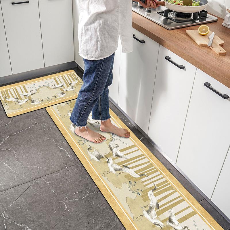New Chinese Kitchen Area Ground Surface Mat Moisture-wicking Oil Repellent Wipe Clean Diatom Mud Quick Dry Slip-resistant Mat Ink Air Carpet