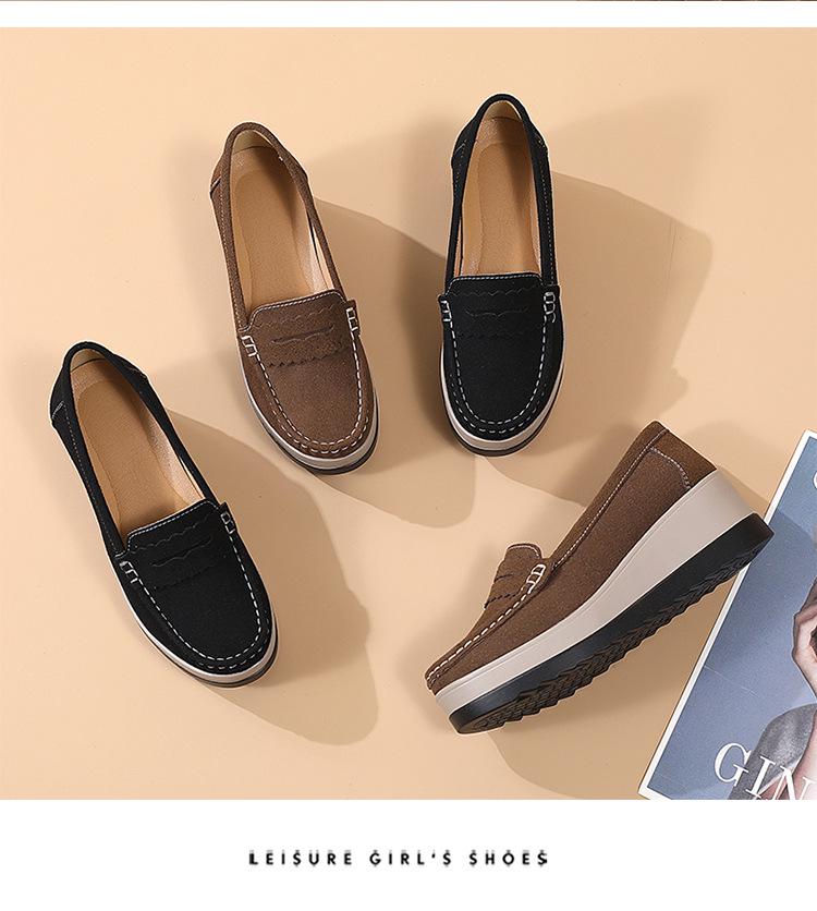 Frühling/Herbst Damen Slipper Plateauschuhe: Größen 35-43, Übergröße, Lässige Mama-Schuhe mit dicker Sohle