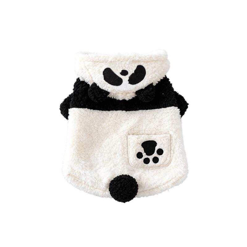 Pet dog clothes autumn and winter winter warm thickened medium and small dog teddy bear four-legged panda clothing