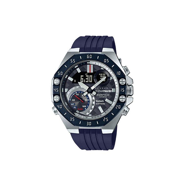 Casio Edifice 100M Waterproof F1 Collaboration Quartz Movement Resin Strap Watch Men watches Blue ECB-10AT-1A Blue Strap