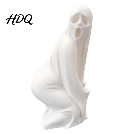Creepy Ghost Collectible Halloween Figurine, Funny 3D Printed Scream Statue Decoration for Desk, Tabletop, Mantel, Shelf, Spooky Home Decor
