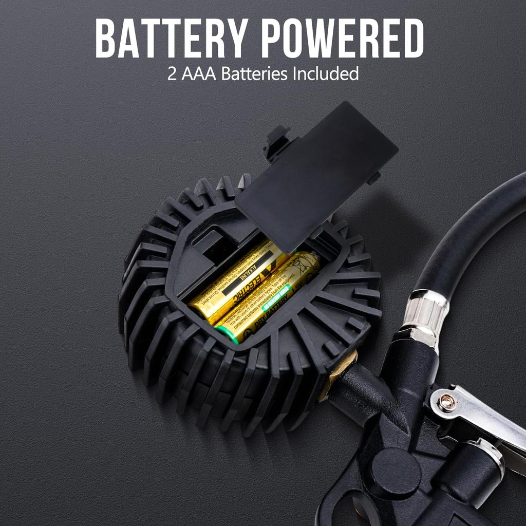 Digital Tire Pressure Gauge with Inflator, 3-250 PSI Air Compressor Accessories with Air Chuck Quick Connect Coupler, Car Attachments with Rubber