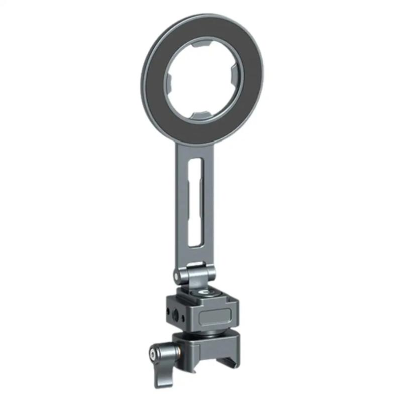 Collapsible Metal Phone Holder Featuring Magnetic Locking System Double Orientation Shoots Cold Shoe Expansion Interface