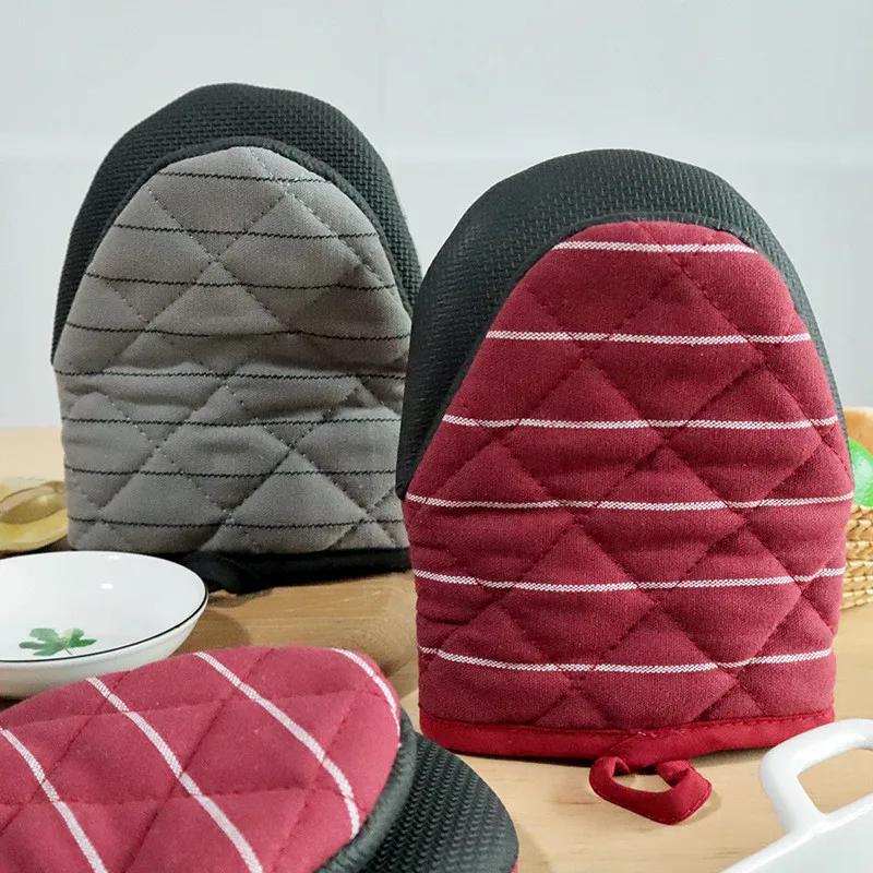 1Pc Striped Duckbilled Cotton Baking Tool Insulation Mitt Home Kitchen Bakeware Microwave Oven Glove