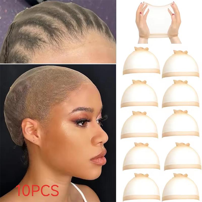

10/30/50Pcs Undetectable Stretchable Stocking Caps HD Wig Covers for Ladies Lace Front Wigs Lightweight Nylon Cap.