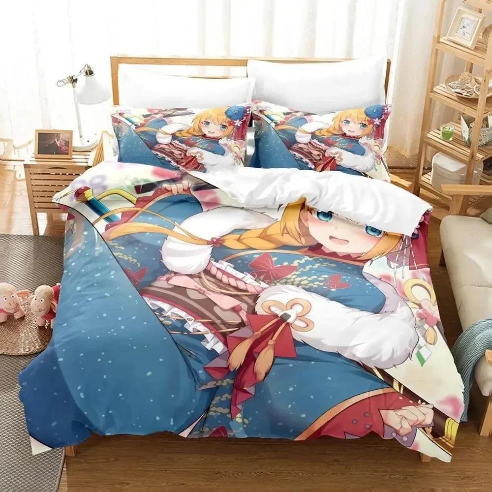 Kawaii Anime Princess Connect! Re Dive Bedding Set Boys Girls Twin Queen Size Duvet Cover Pillowcase Bed Kids Adult Home Textile