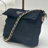 PRADA Shoulder Bag Tote Bag Single Shoulder Strap Tessuto Nylon Quilted Gold Chain Triangle Logo Plate White Tag
