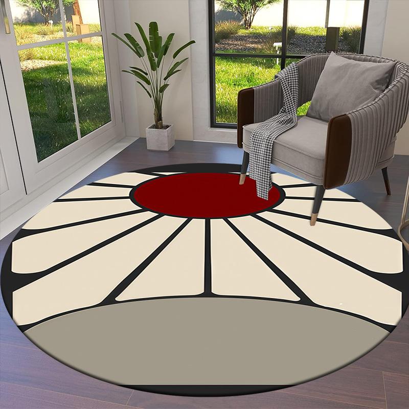 Demon Slayer Art Round Area Rug Carpet Rug For Living Room Bedroom Sofa Playroom Decor Nonslip Floor Mat