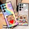 Cartoon Anime Capibala Art Phone Case For Samsung Galaxy S26 S25 S24 S23 S22 S21 S20 Ultra Plus FE 5G Black Soft TPU