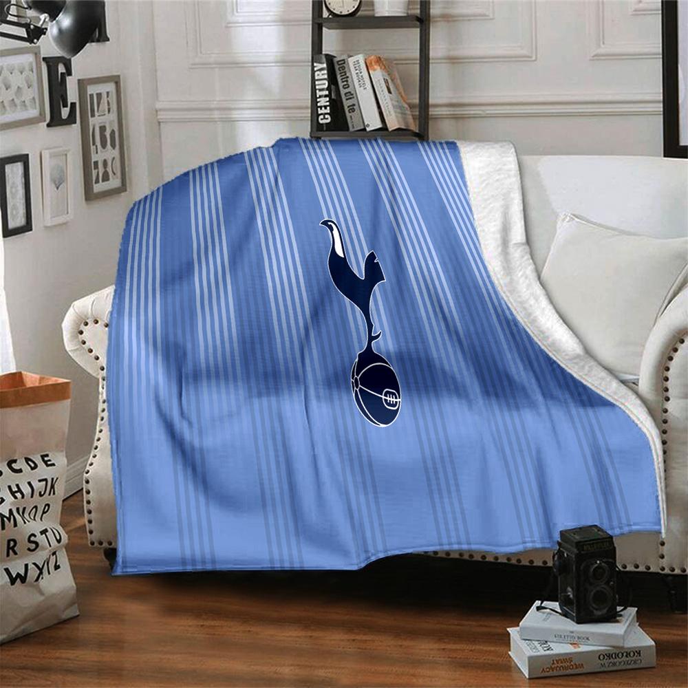 FC Tottenham Wappen Flanelldecke, Weiches Polyester, Modernes Design, Ganzjahres- für Camping, Reisen, Geschenke für Feiertage oder Geburtstage
