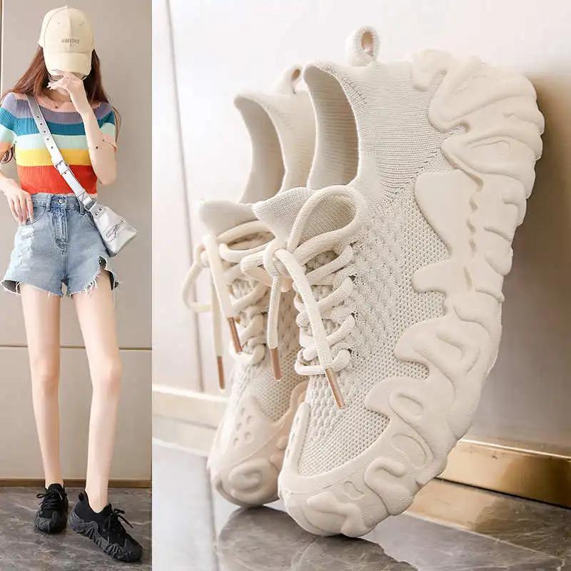 Fashion Round Foot Big Sole Small Size Heel Shoes Woman 33 Oxford Platform Women Boots Height Woman Shoes Sneakers Sports Overseas