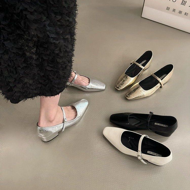 Height increase thick heel Mary Jane single shoes women's shoes new spring and autumn fashion temperament with skirt evening shoes small leather shoes