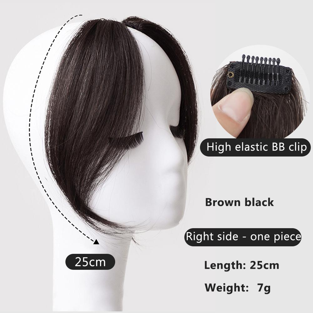 Synthesis Wig Middle-part Bangs Hair Extensions Clip In Forehead Natural Seamless French Oblique Bangs Eight-character Bangs