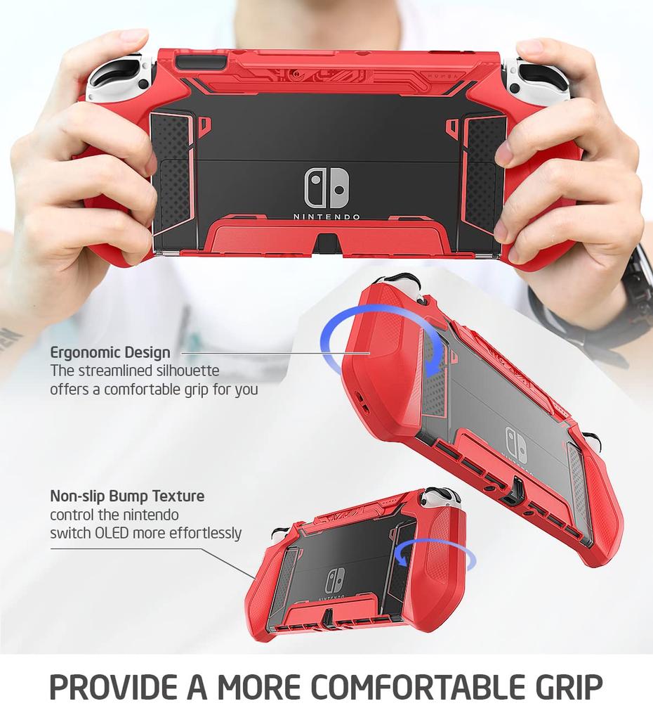 Чехол Mumba Nintendo Switch OLED 2021, органическая модель EL, защитный чехол TPU Grip, совместим с Nintendo Switch OLED и контроллером