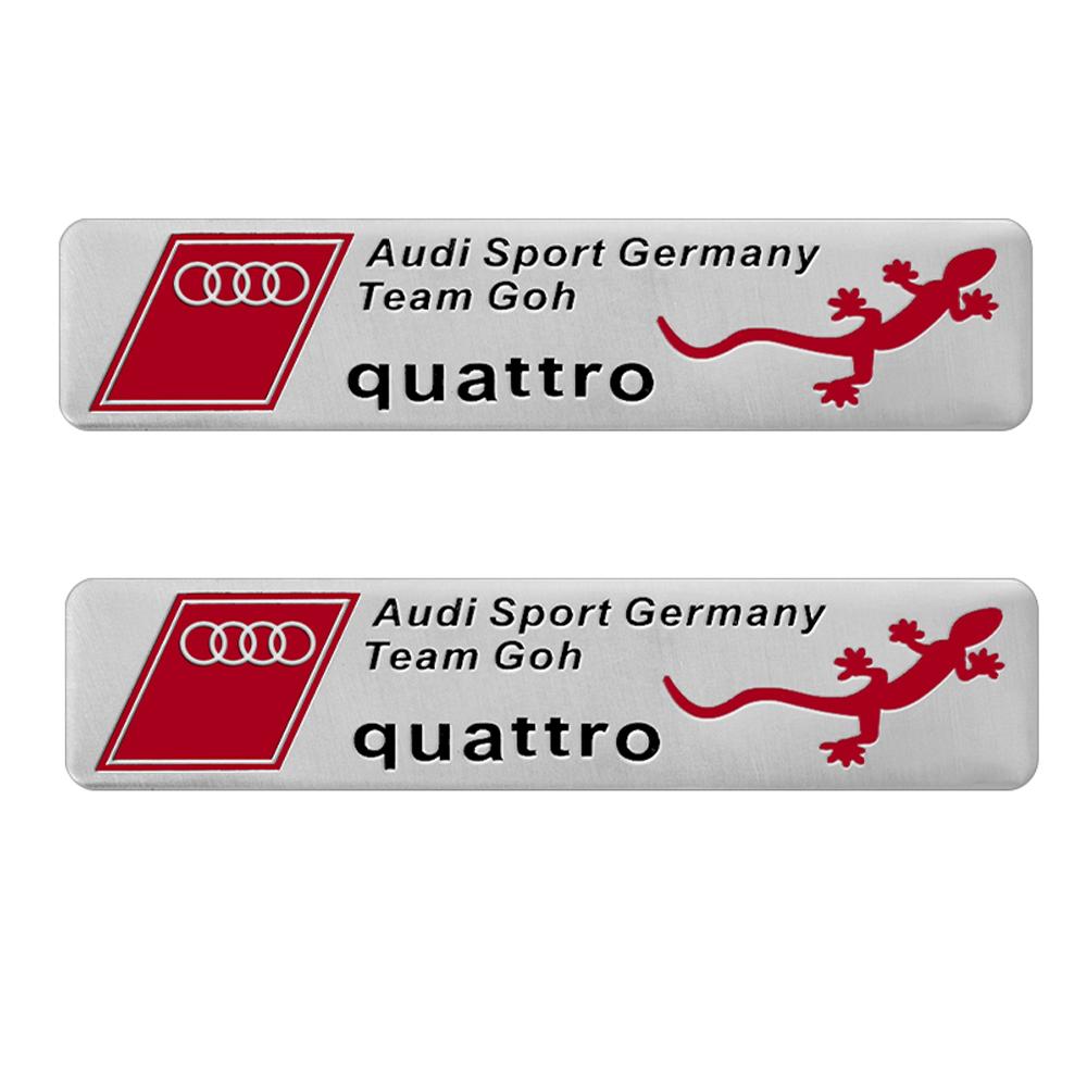 1/2pcs 3D Aluminum Car Stickers Side Body Tail Trunk Decoration Decal For S1 Sport Germeny QUATTRO Logo Auto Refit Accessories