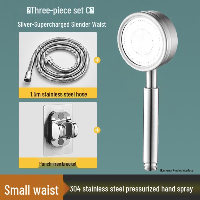 304 Stainless Steel Handheld Shower Head & Hose Set